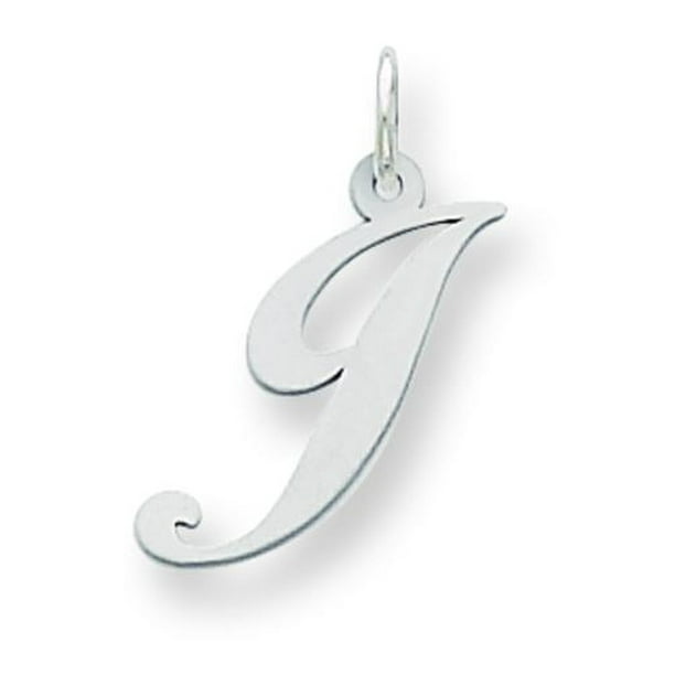 Sterling Silver Medium Script Initial J Charm Sterling Silver Medium Script Initial J Charm